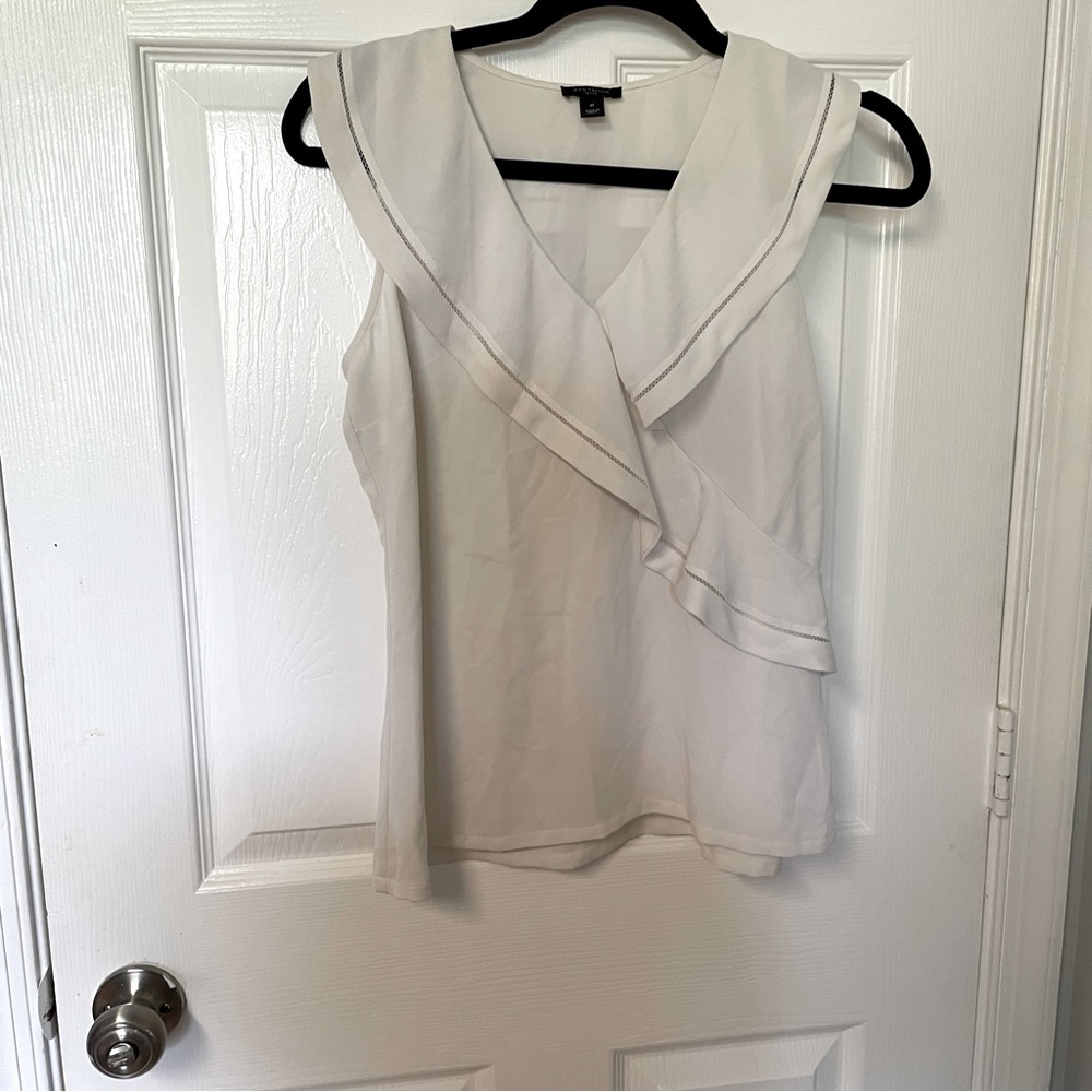 Ann Taylor white sleeveless white top